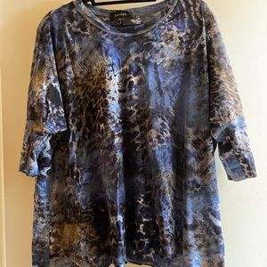 2x Blue Animal Print Top